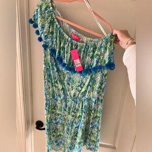 NWT XL Lilly Pulitzer Idara Off-shoulder Romper in Resort White.